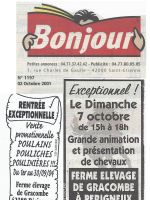 ART 2001.10.02 BONJOUR Grande animation a la ferme elevage de Gracombe