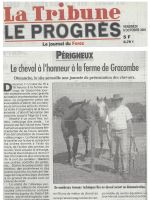 ART 2001.10.05 LA TRIBUNE LE PROGRES Le cheval a l'honneur a la ferme de Gracombe