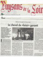 ART 2001.10.05 PAYSANS DE LA LOIRE Le cheval de loisir garanti