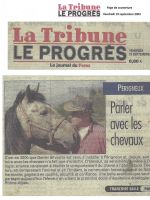 ART 2003.09.19 LA TRIBUNE LE PROGRES Daniel Silvestre parle avec les chevaux depuis 2000 p.1