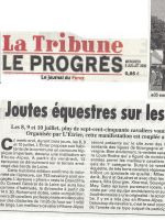 ART 2005.07.05 LA TRIBUNE LE PROGRES Joutes equestres