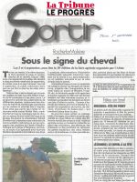 ART 2005.09.01 SORTIR La Tribune Le Progres, Sous la signe du cheval...Daniel Silvestre