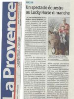 ART 2009.03.20 LA PROVENCE Un spectacle au Lucky Horse dimanche