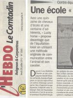 ART 2012.07.26 L'HEBDO Le comtadin Une Ecole d'Equihomologie