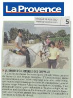 ART 2012.08.31 LA PROVENCE Equihomologie au Lucky Horse