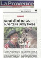 ART 2013.09.07 LA PROVENCE Aujourd'hui Portes Ouvertes a LUCKY HORSE